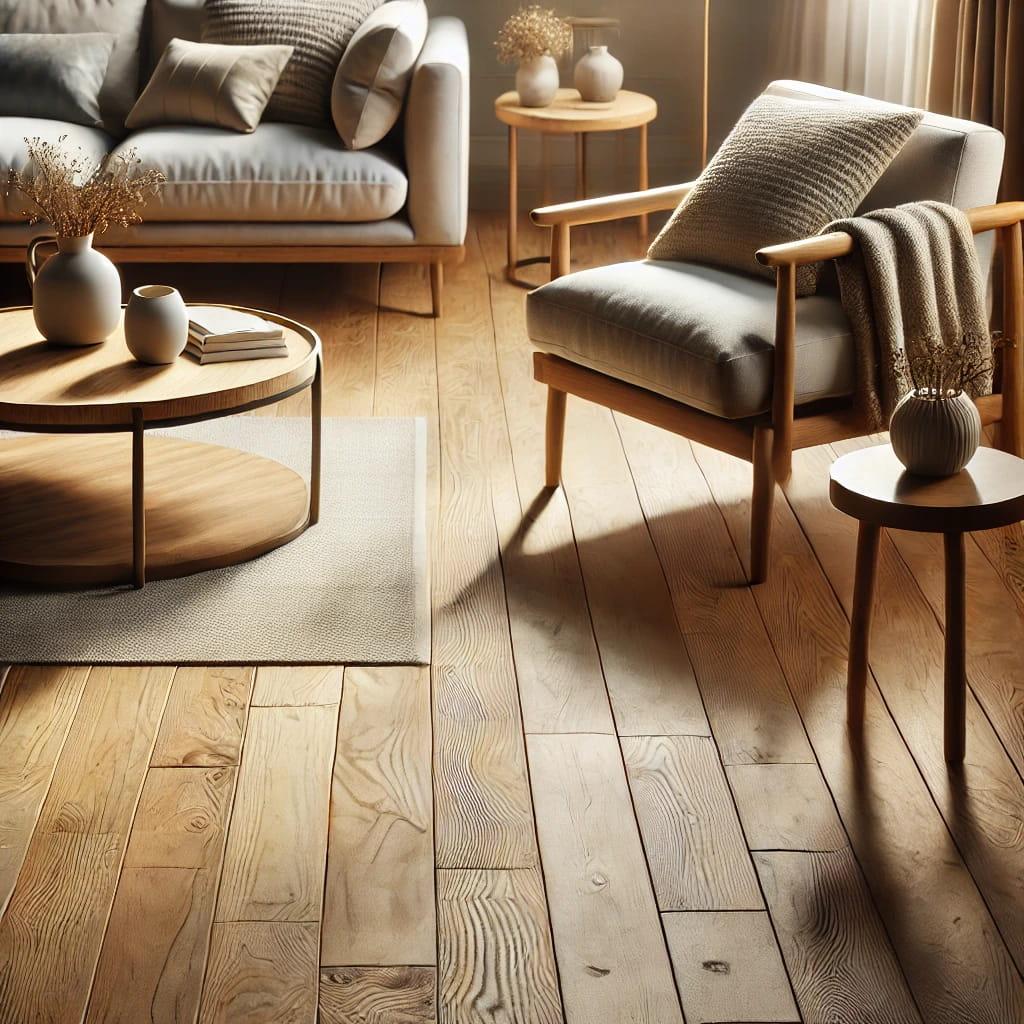 DALLE 2024-06-19 131119 - A realistic image of wooden flooring and furniture showcasing the warmth and versatility of wood as a material for floors ceilings and furniture Tjpg