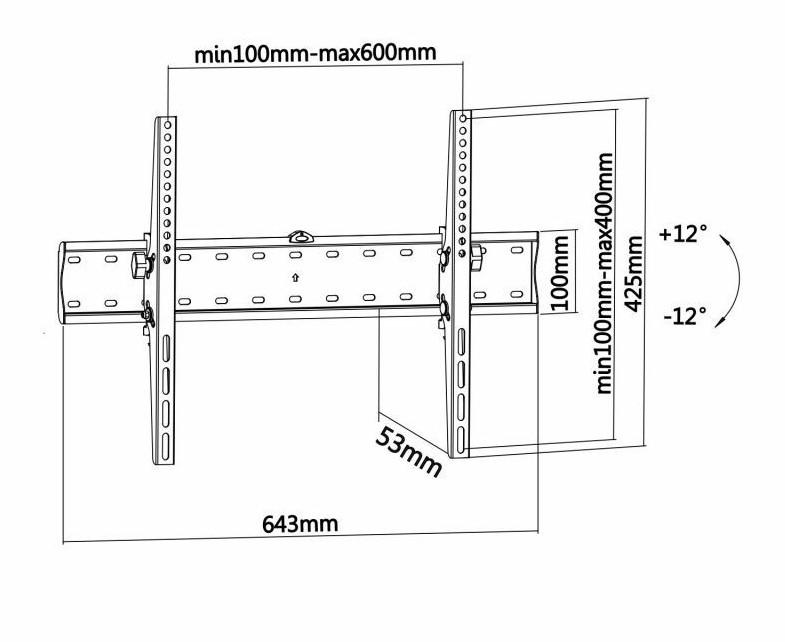 Soporte  Pared Fijo Inclinable Aisens WT70T-017 para TV de 37-70"