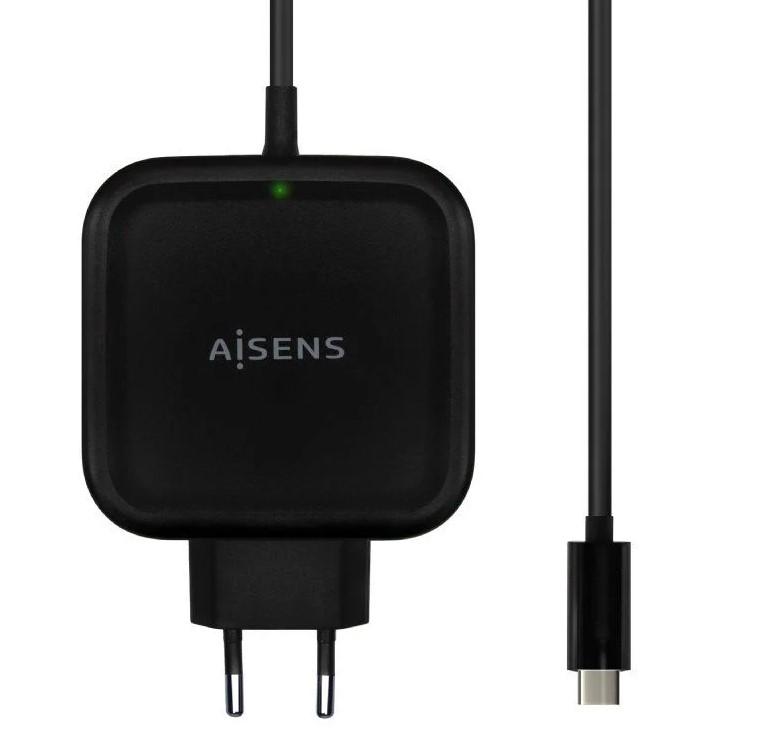 Cargador de Pared Aisens ASCH-1PD65WL-BK/ 1xUSB Tipo-C/ 65W