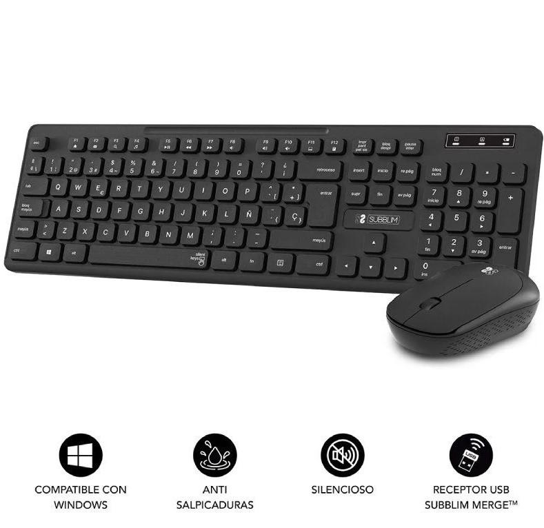 Teclado y Ratón Inalámbrico Subblim Combo Business Slim CSSW10