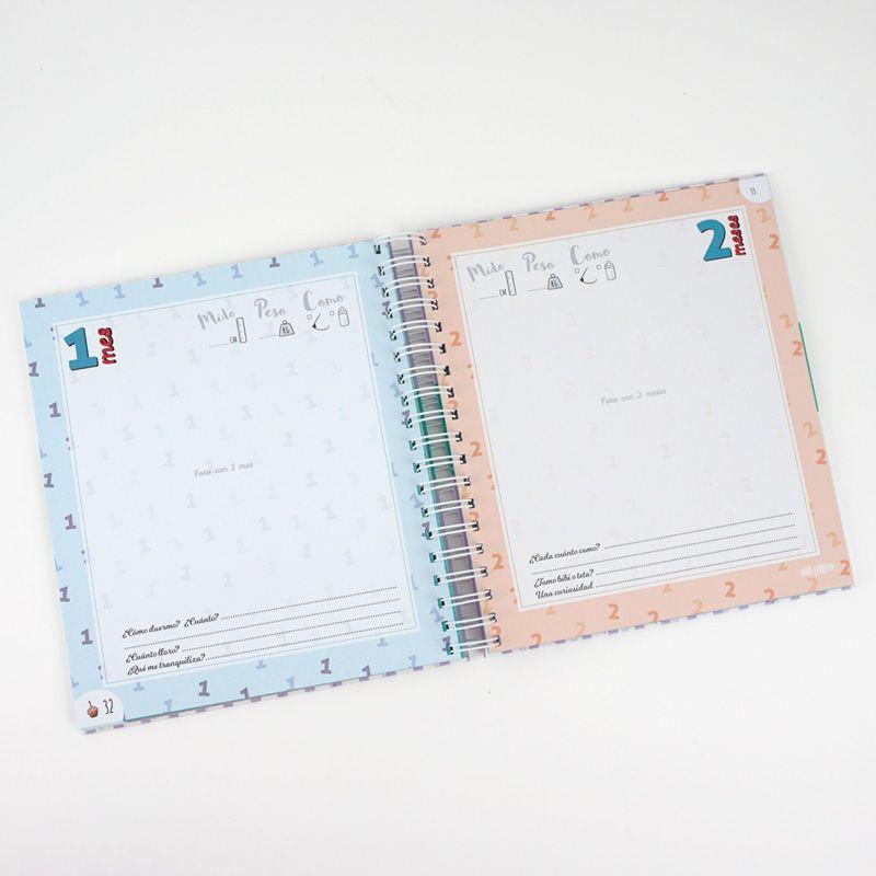 Cuaderno y diario para guardar fotos y anotar los momentos mas especiales de tu bebé hasta el año