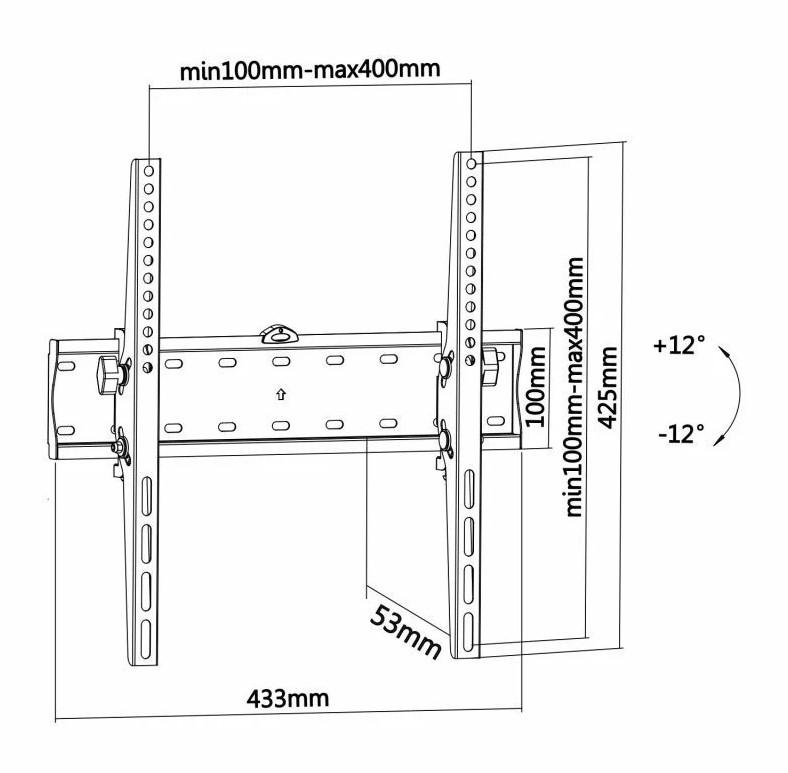 Soporte Pared Inclinable Aisens WT55T-015 para TV de 32-55"