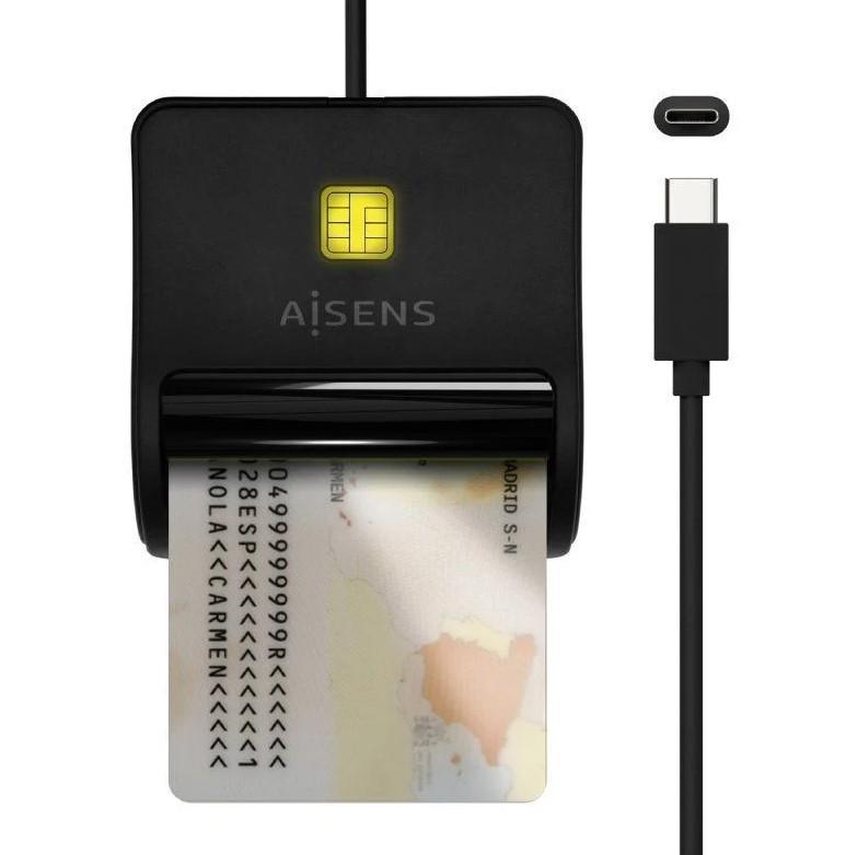 Lector de DNI USB Tipo-C Aisens ASCR-SN03C-BK/ Negro