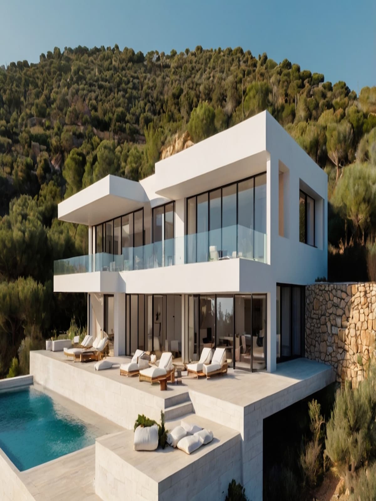 Villa moderna con piscina en Ibiza, proyecto de Gris Construcciones